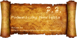 Podmaniczky Henrietta névjegykártya